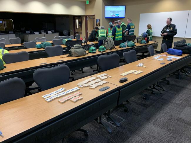 Image of CERT Field Day participants practicing various skills.