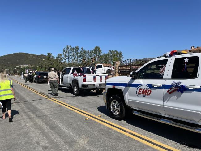 EMD truck decorated for the La Cresta Independance Day parade.