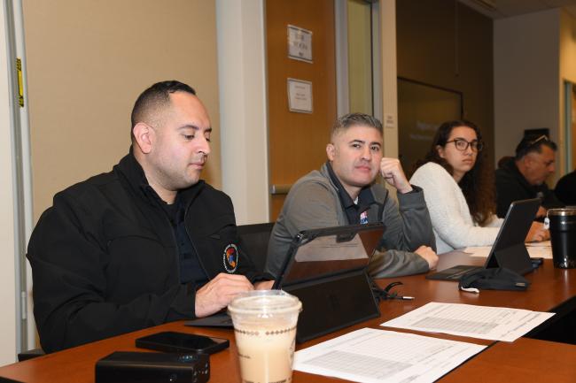 several people in a meeting