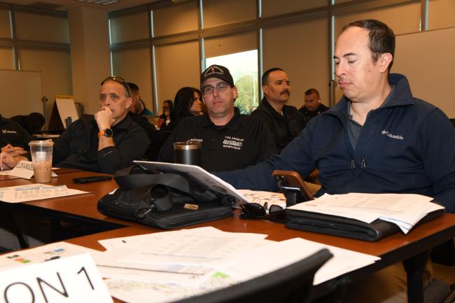 several people in a meeting
