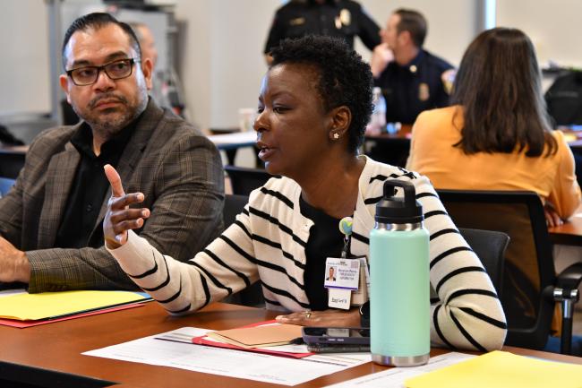 several people in a meeting