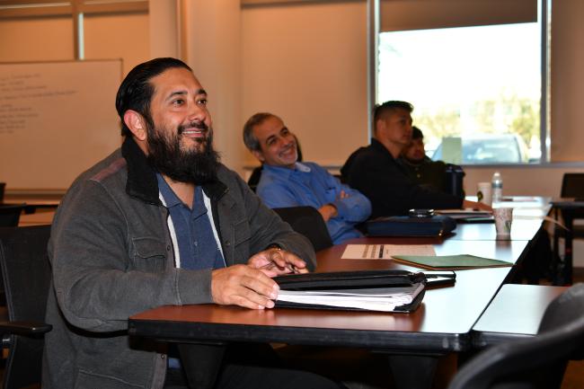 several people in a meeting
