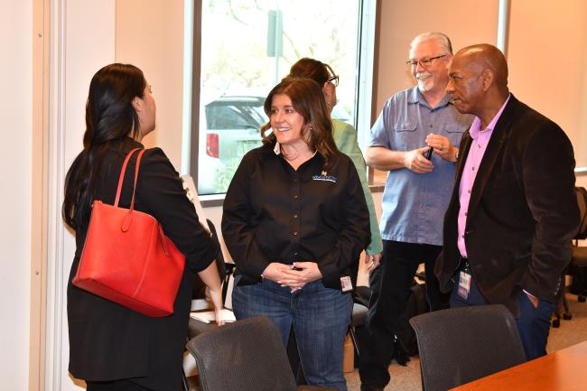 several people in a meeting